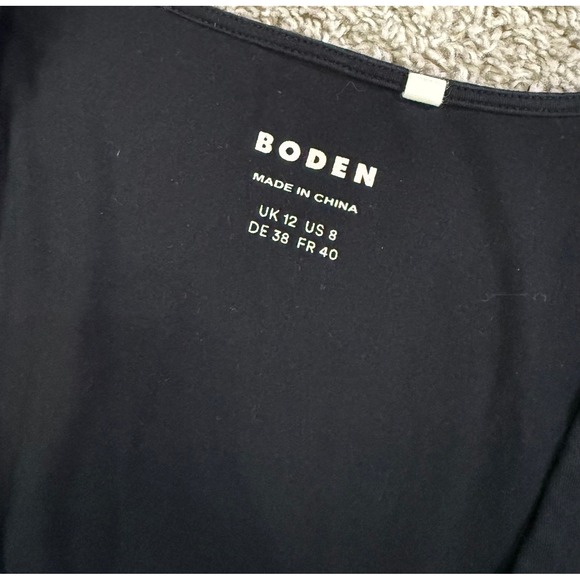 Boden Scoop Neck Black Short Sleeve Essential Shirt Basic Layer Minimalist 8 - Picture 3 of 5